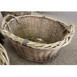 LARGE WICKER BASKET WITH 2 HANDLES,