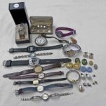 SELECTION OF VARIOUS WRISTWATCHES BY ERNEST BOREL, CASIO, SEKONDA, POCKETWATCH ETC.