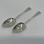 PAIR GEORGE III SILVER TABLE SPOONS BY SOLOMON HOUGHAM,