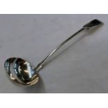 SCOTTISH PROVINCIAL SILVER FIDDLE PATTERN SOUP LADLE BY ALEXANDER CAMERON,