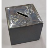 ARTHUR PRICE SILVER MOUNTED MONEY BOX,