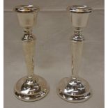 PAIR OF SILVER CANDLESTICKS, 15.