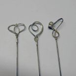 3 ART NOUVEAU SILVER HAT PINS INCLUDING 1 BY CHARLES HORNER