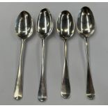 4 18TH CENTURY SILVER DESSERT SPOONS,