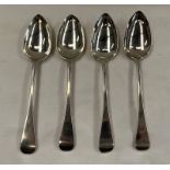 SET OF 4 GEORGE II SILVER DESSERT SPOONS THOMAS STREETIN,