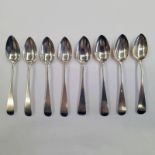 8 SCOTTISH PROVINCIAL SILVER TEASPOONS BY WILLIAM CONSTABLE,