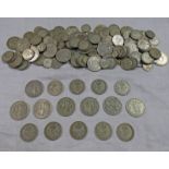 GOOD SELECTION OF PRE-1947 SILVER HALF CROWNS, SHILLINGS, SIXPENCES, ETC,