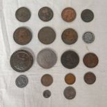 GOOD SELECTION OF 18 COINS & TOKENS TO INCLUDE 1819 GEORGE III CROWN, 1797 GEORGE III CARTWHEEL 2D,