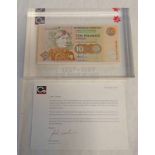 CLYDESDALE BANK PLC DISPLAY £10 NAB003917, THE FIRST DECADE 1987-1997 BANKNOTE, SLABBED,