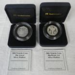 2006 VICTORIA CROSS 50P 'AWARD' & 'HEROIC ACT' SILVER PIEDFORT COINS, IN CASES OF ISSUE, WITH C.O.