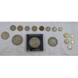 2 X 1890 VICTORIA CROWNS, 1889 VICTORIA DOUBLE FLORIN, & MIXED SILVER COINAGE,