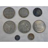 SELECTION OF VARIOUS BRITISH & WORLD COINS TO INCLUDE 1898 VICTORIA CROWN,