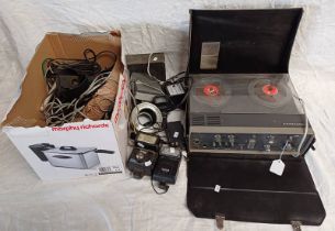 GREAT SELECTION OF CAMERA ACCESSORIES TO INCLUDE TANDBERG MODEL 11 REEL TO REEL TAPE RECORDER,