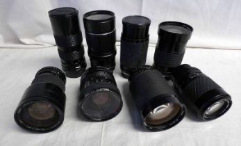 SELECTION OF CAMERA ACCESSORIES, LENSES, ETC, TO INCLUDE; SIGMA A F TELE 1:5.