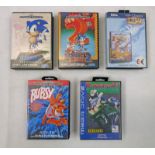 SELECTION OF SEGA MEGA DRIVE GAMES INCLUDING SONIC THE HEDGEWOOD, SONIC 2, ROLO TO THE RESCUE,