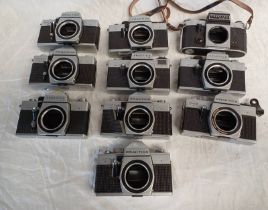 10 PRAKTICA SLR FILM CAMERA BODIES