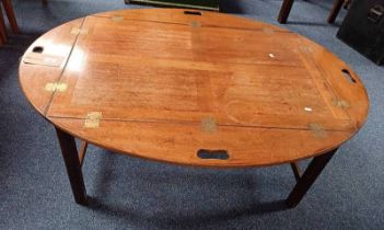 20TH CENTURY MAHOGANY BUTLER'S TRAY & STAND COFFEE TABLE,