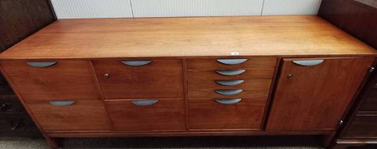 JENS RISON DESIGN (LONDON) LIMITED MID/LATE 20TH CENTURY TEAK SIDEBOARD WITH PANEL DOOR,