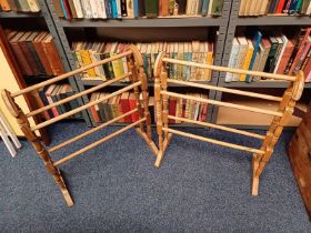 PAIR OF OAK TOWEL RAILS