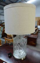 GLASS & METAL TABLE LAMP