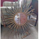 CIRCULAR BEVELLED EDGE MIRROR WITH DECORATIVE METAL FRAME Condition Report: The