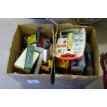 2 BOXES OF VARIOUS TOOLS TO INCLUDE TAP & DIE SET, PRECISION ROTARY TOOL, ETC.