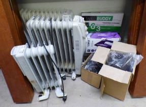 3 ELECTRIC HEATERS, TABLE BUDDY WITH BOX ETC.