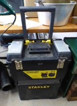 STANLEY MOBILE WORK CENTRE TOOL BOX & CONTENTS OF VARIOUS TOOLS