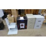 2 METAL 2 DRAWER FILING CHESTS & MANOR 3123 CREAM VISTA ELECTRIC SHOVE WITH BOX,