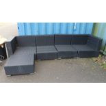 RATTAN GARDEN CORNER SETTEE & MATCHING SQUARE TABLE