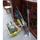 GOOD SELECTION OF GARDEN TOOLS OF INCLUDE HATCHET, LOPPERS ETC.