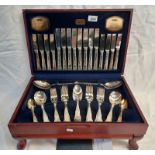 MAHOGANY CANTEEN VINERS SILVER PLATED KINGS ROYALE CUTLERY