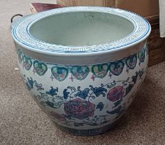 LARGE ORIENTAL PORCELAIN FLOWER POT,