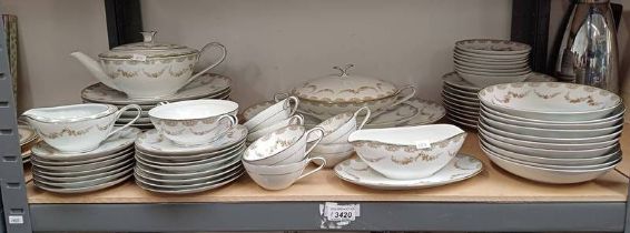 NORITAKE PORCELAIN DINNERWARE ON ONE SHELF