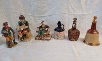 3 WHISKY DECANTERS,