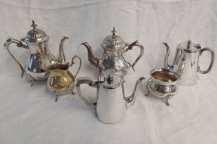 4 PIECE SILVER PLATED TEASET & 2 PIECE HOTEL PLATE