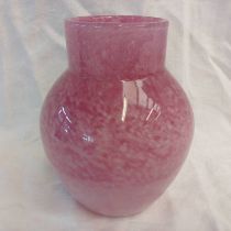 PINK MONART GLASS VASE,