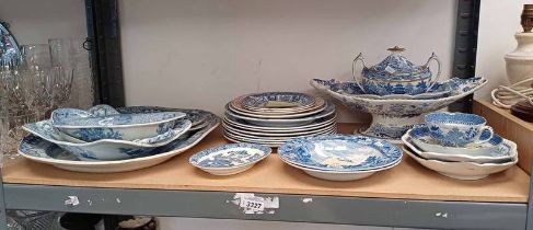 GOOD SELECTION 19TH CENTURY BLUE AND WHITE SPODE ETC.