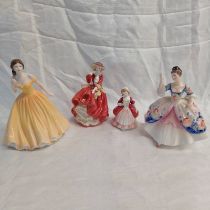 4 ROYAL DOULTON FIGURES, ELIZABETH, VALERIE,