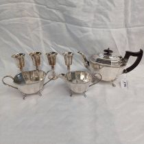 3 PIECE SILVER PLATED TEASET,