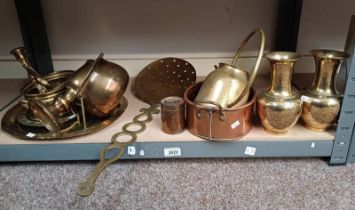 PAIR CHINESE BRASS VASES 18.