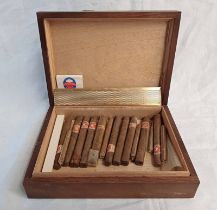 MAHOGANY BOX VARIOUS CIGARS