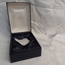 BOXED CAITHNESS GLASS CASTLE OF MEY GOBLET NO 29 OF 500 16 CM TALL