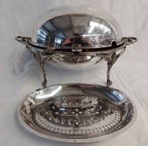 SILVER PLATED TURNOVER BACON DISH