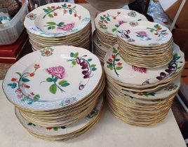 HEREND PORCELAIN DINNERWARE MARKED HUNGARY WITH FLORAL DECORATION Condition Report:
