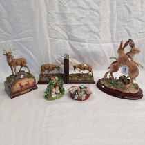 BORDER FINE ARTS FIGURE GROUP - MARCH HARES B1074, MERRIE MICE A3784,