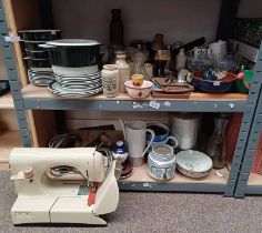 POOLE POTTERY PORCELAIN DINNERWARE, NECC H1 ELECTRIC SEWING MACHINE,