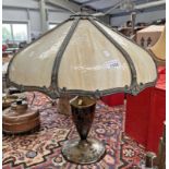 METAL TABLE LAMPS WITH POSSIBLE METAL AND GLASS ASSOCIATED SHADE 55CM TALL Condition