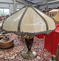 METAL TABLE LAMPS WITH POSSIBLE METAL AND GLASS ASSOCIATED SHADE 55CM TALL Condition