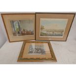 IAN CLARK 'THE TOWN OF MONTROSE' FRAMED TOGETHER WITH W RUSSELL FLINT 'CONVERSATION PIECE' PRINT